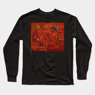 Kuna Indian Men in Boats Long Sleeve T-Shirt